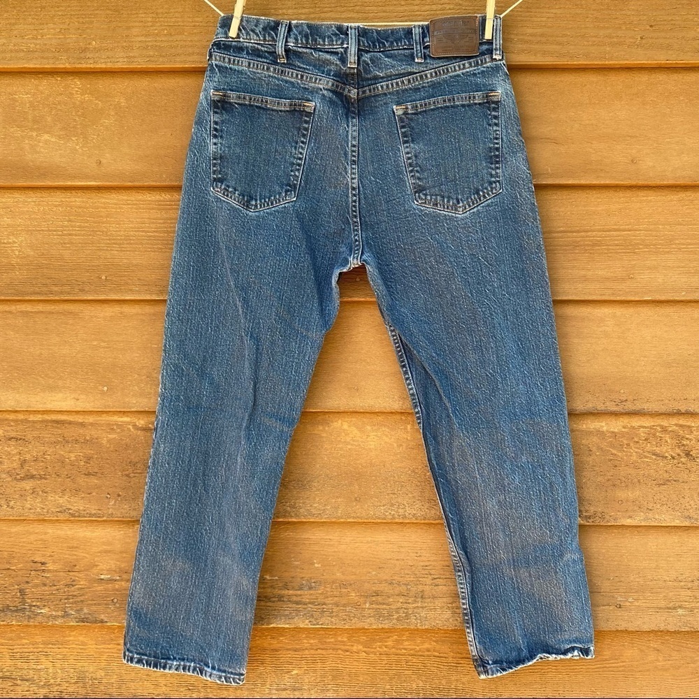 Vintage Wrangler Regular Fit Straight Leg Lightly Distressed Blue Jeans - Picture 6 of 13